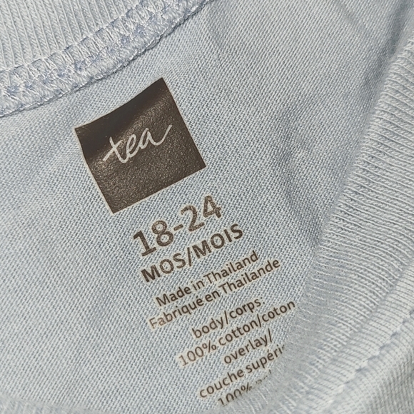 Tea Collection Blue Long Sleeve Top with Tulle Detail Size 18-24M - Picture 4 of 5